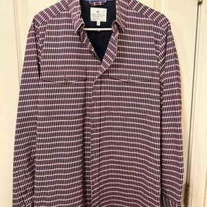 Construct Men's Striped Button Down Shirt - Red and White